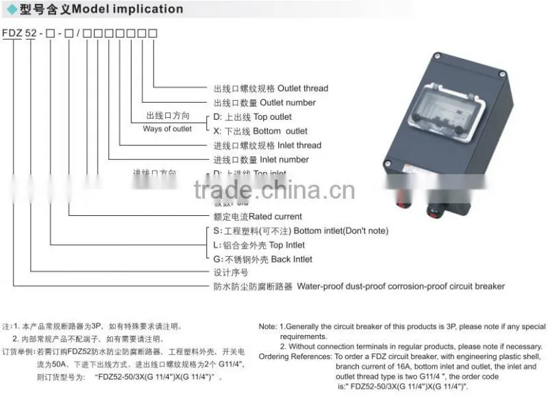 FDZ52- Water proof dust proof corrosion proof circuit breaker
