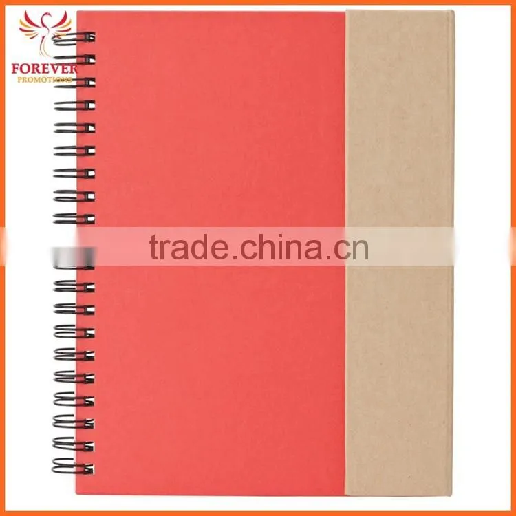 Eco Recycled Sticky Notebook With Magnet Closure Custom Logo 80 Sheets White Paper Spiral Binding