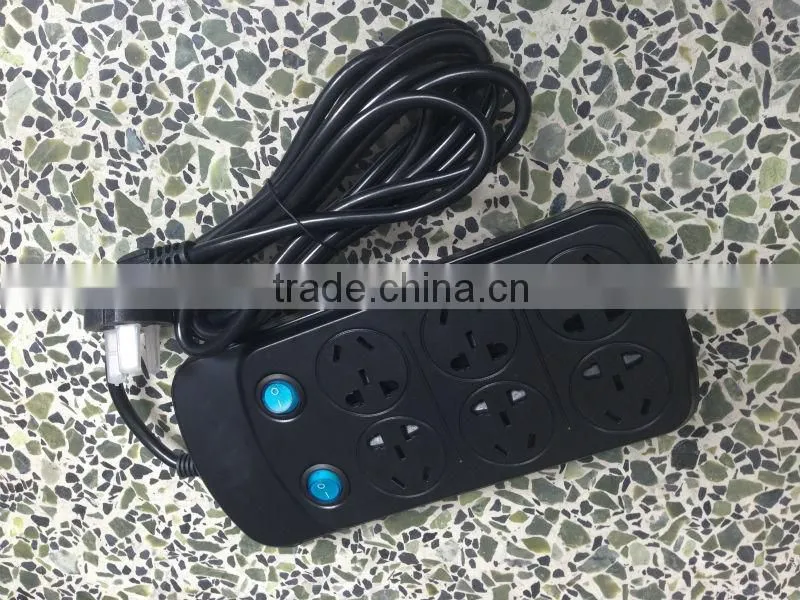 Supplying Three 6 Outlet Power Electrical Socket Surge Protector Strip Splitter 3M