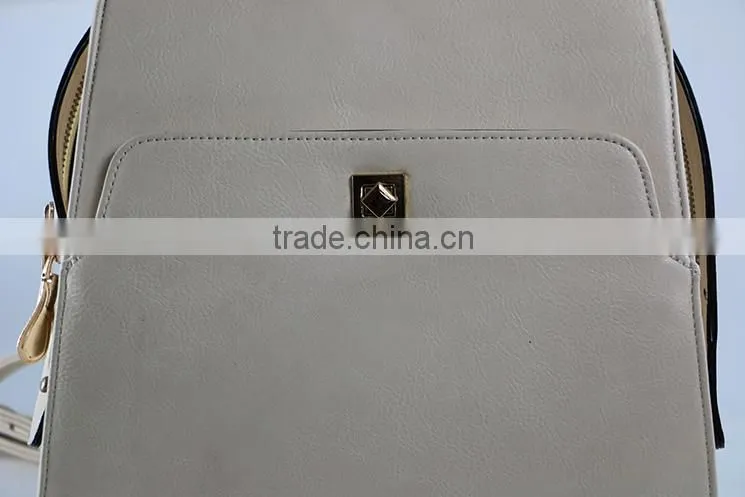 2015 Fashion girls school bag pu satchel bag leather backpack