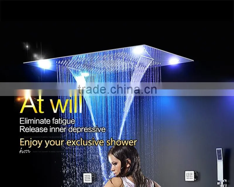 shower with led light color remote control multiple function led light shower rainfall waterfall water curtain