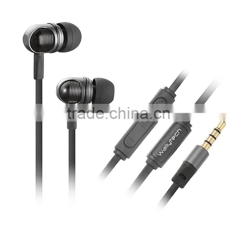 Wallytech 2014 Latest Metal Earphones with Microphone and Volume Remote for Android