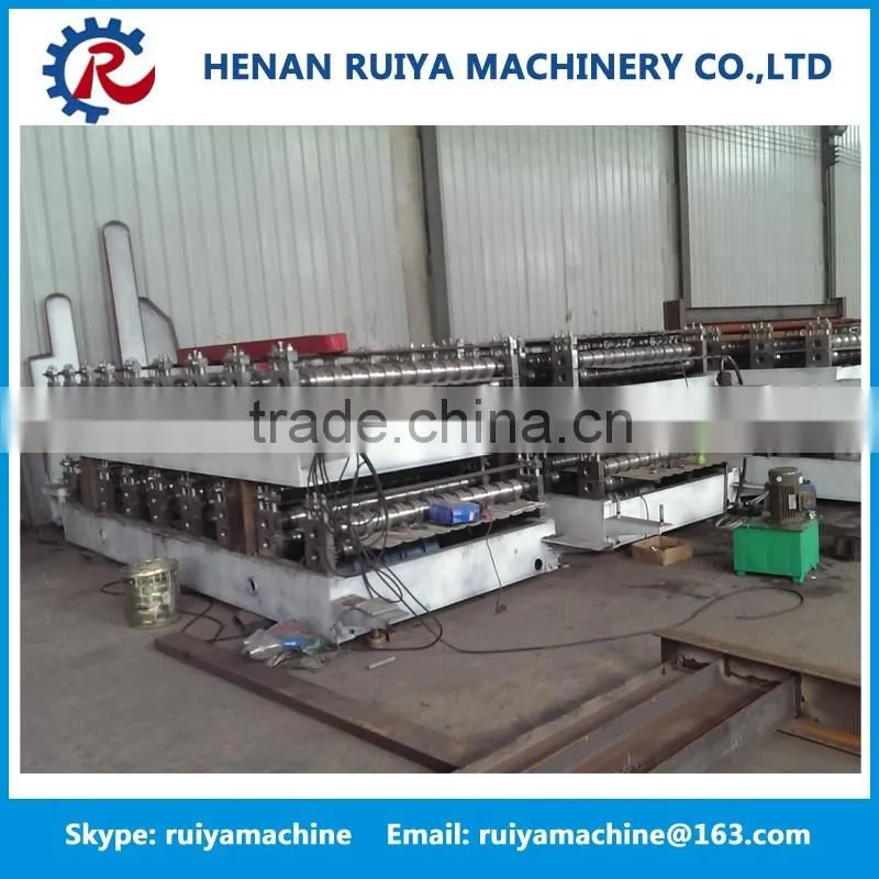 corrugated sheet metal roof making machine, Double Layer for Corrugated and Trapezoidal Roof Tile Machine