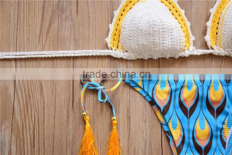 hand knitted sexy swimwear , crochet design sexy sling bikini