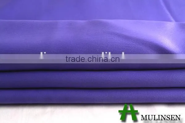 Smooth, soft 100% polyester high twist fabric for evening dress, fabric satin shirts