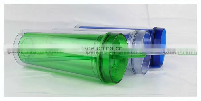 Promotional Insulated Acrylic Tumbler with Straw