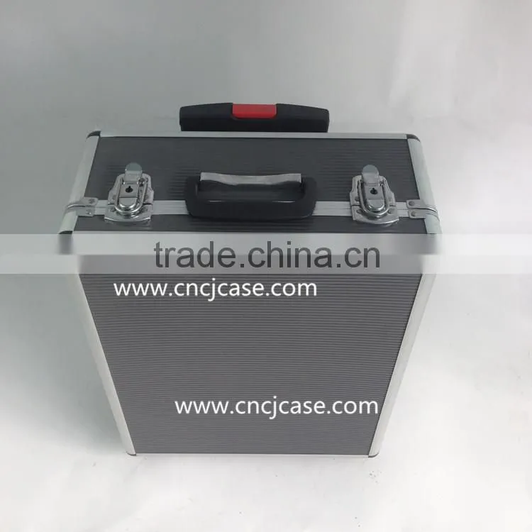 Gray ABS aluminum trolley case with line Fabric with 6 years production experience