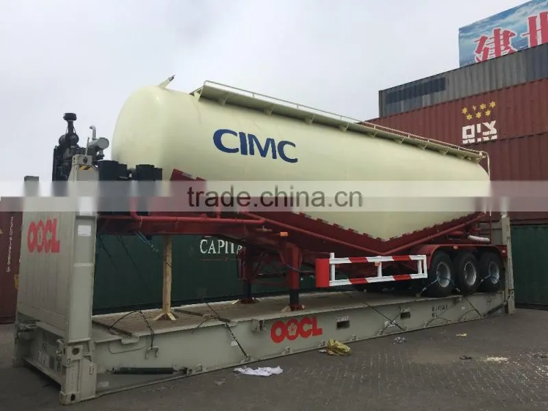 CIMC brand 3 axle cement bulker banana type new produce
