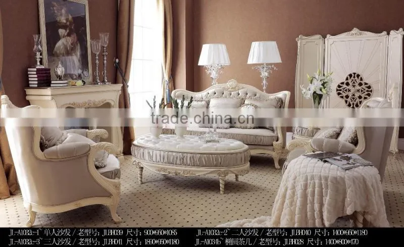European style Solid wood living room furniture sofa sets Tea table
