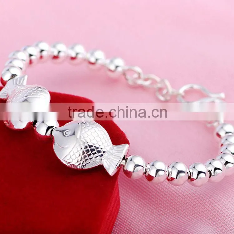 Factory supplier S990 Diverse silver fish shape bracelet