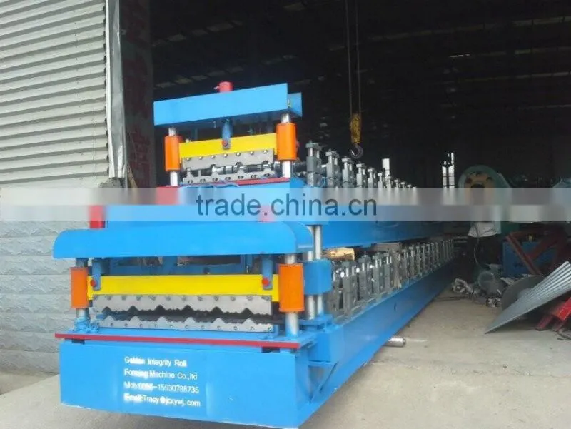 Roofing tile cold roll forming machine with PLC control system