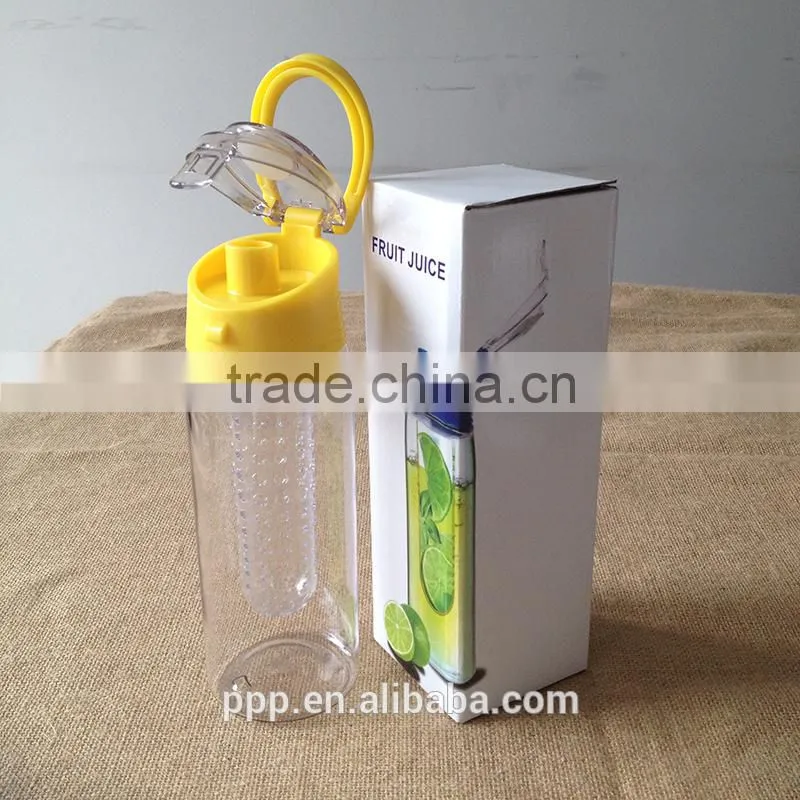 plastic water bottle with fruit infuser