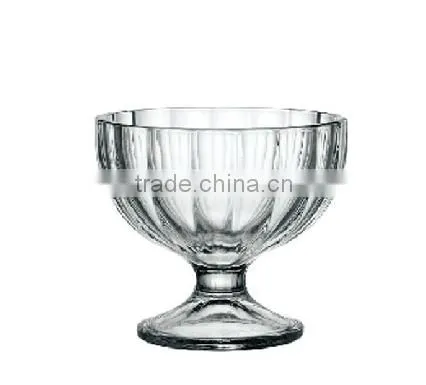 180ml/260ml Pop carved half round glass ice cream cup sundae blow