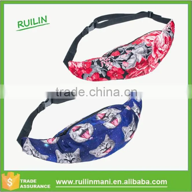Kidney bag full print customized gym bags fashion belts for women