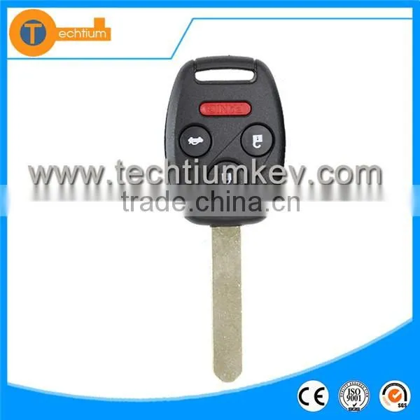 Complete car remote key with 433Mhz and uncut blade and chips shell cover car key for Honda city CRV fit