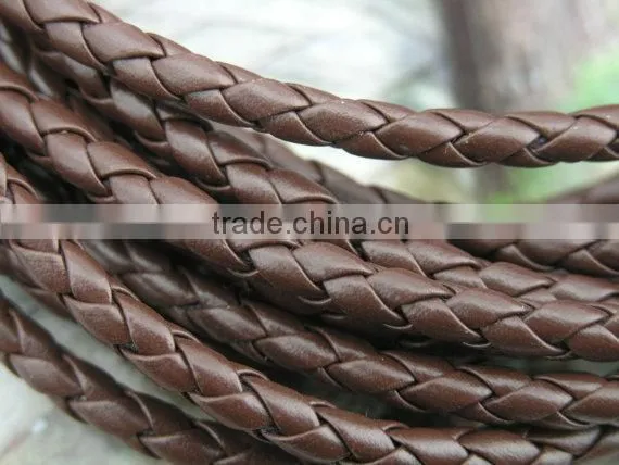 Bolo Braided Round Leather Cords |100% Genuine Leather Corda/ 3mm Braided Bolo Cord Round