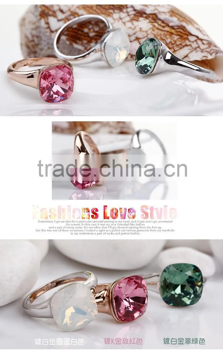 OUXI 2015 Fashion Ring made with Crystal jewerly 40029 anillo rojo