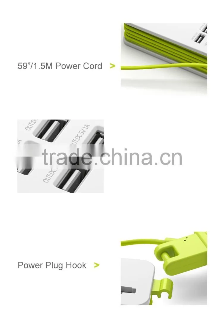 UK Extension Socket With 4 USB Outputs Wall Charger Plug