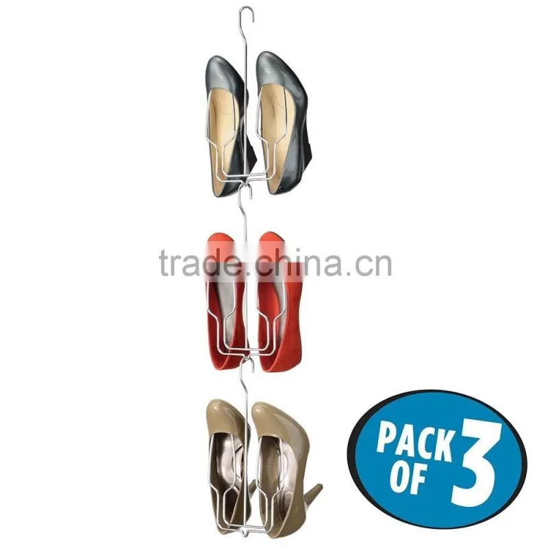 Chrome Closet Organizer Hanger for Shoes, Set of 3 Hangers