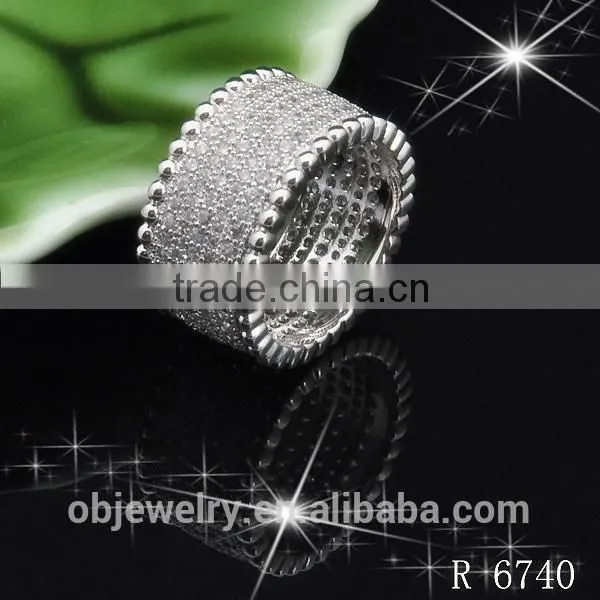 Fashion ring finger rings with red diamond for wedding ring / double rings
