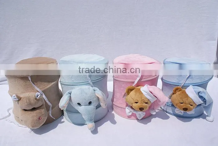 Folded and collapsible toy storage hamper