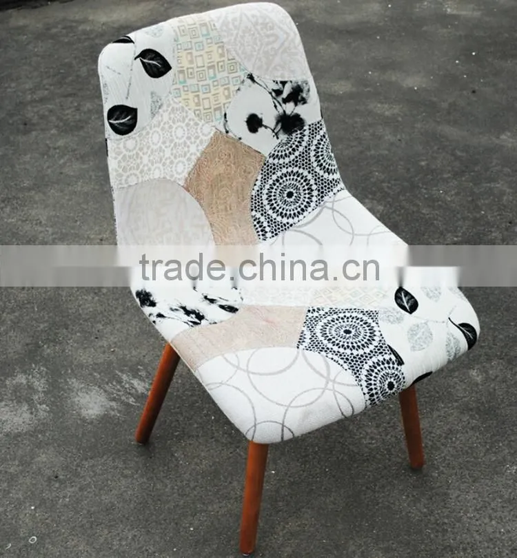 Patchwork dining room chairs cheap with four wood legs