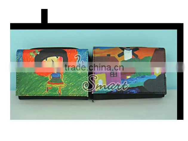 JSMART folded wallet doodling printing custom photo bag sublimation