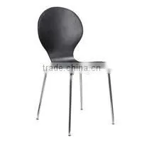 Cafe Bar Stools Chrome Frame Plywood Seat High Chair #HY3013
