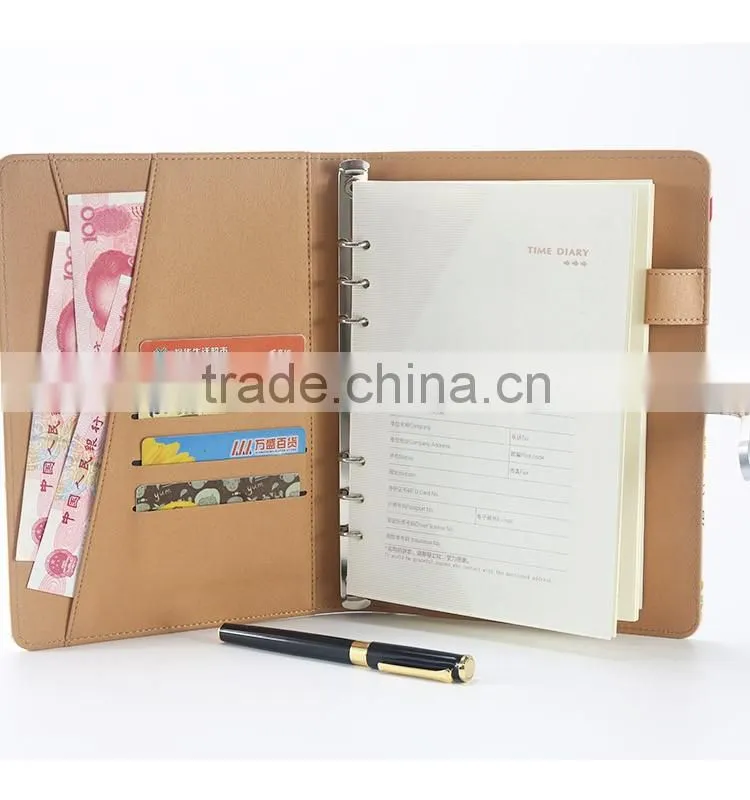 Plaro factory direct sale diary notebook with pen attached