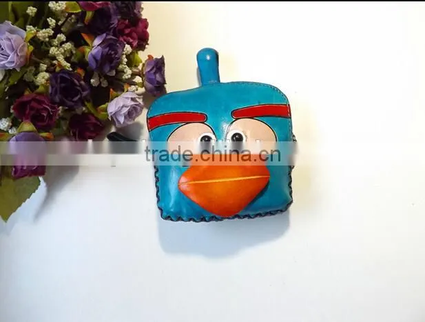 2015 China Wholesale High quality genuine leathter animal leather coin purse, coin case