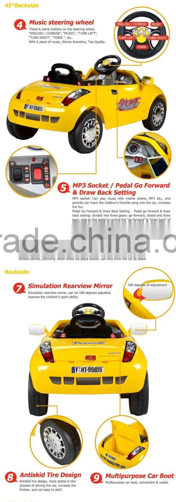 Wholesale Ride on Battery Operated Kids Baby Car,kids electric car baby toys,