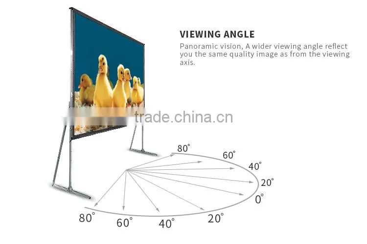 200 inch 4:3 fast foldable screen /3D rear & front projection screen fabric