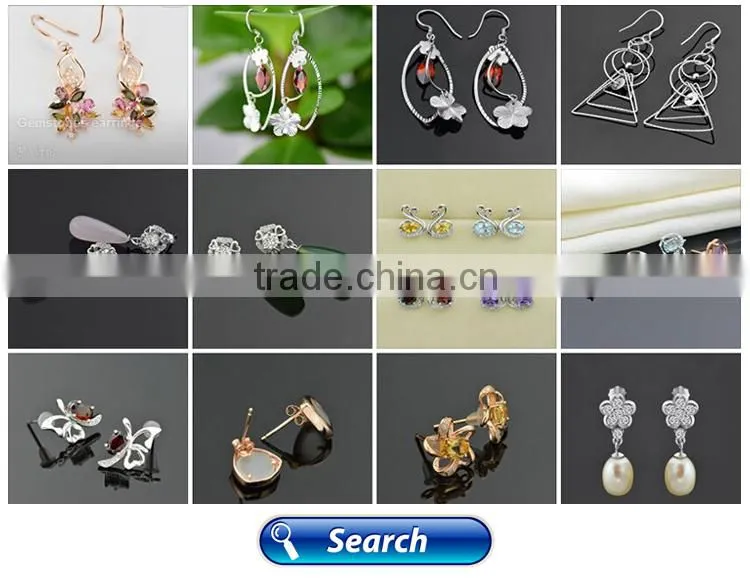 Latest fashion jewelry, synthetic diamond stud earrings in 18k gold plating sterling silver jewelry China wholesale