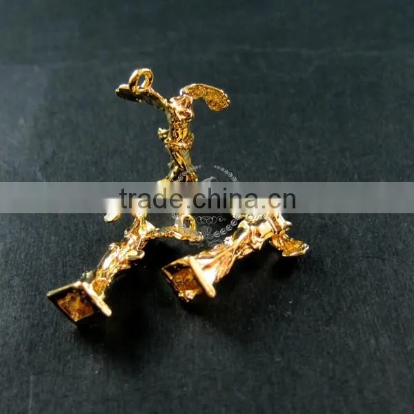 15x20mm statue of the winged victory of Goddess Samothrace 14K light gold plated brass DIY pendant charm supplies 1850191