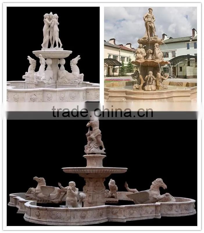Large Egypt Beige Cream Nature Marble Fountain