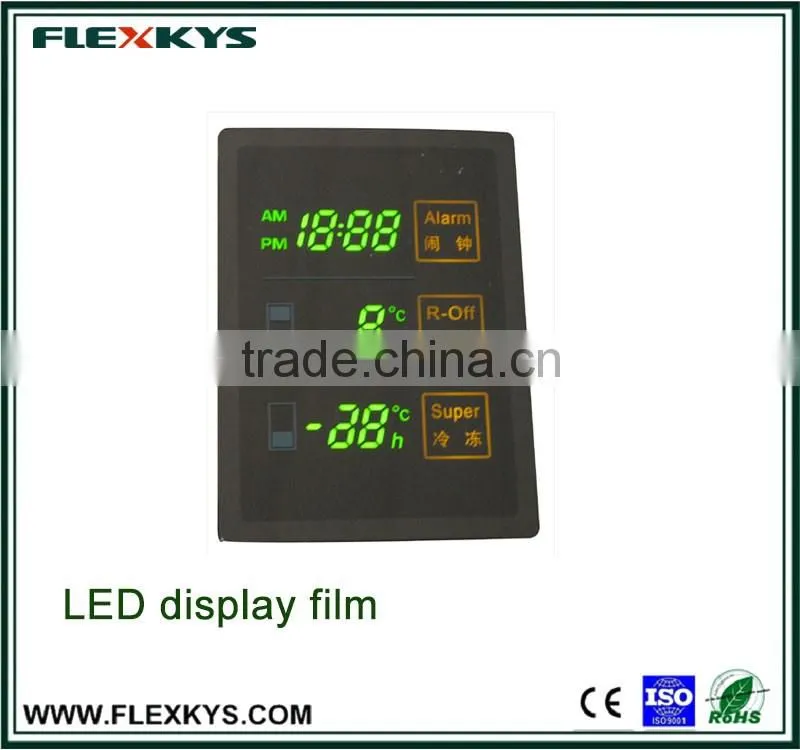 LED display module decor foil for refrigerator to display light