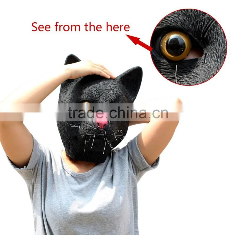 Donkey Kong Halloween Adults Costume Animal Black Sexy Cat Full Face Female Latex Mask