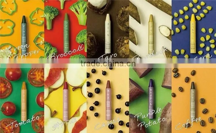 Japanese eco-friendly crayon with natural vegetable colors