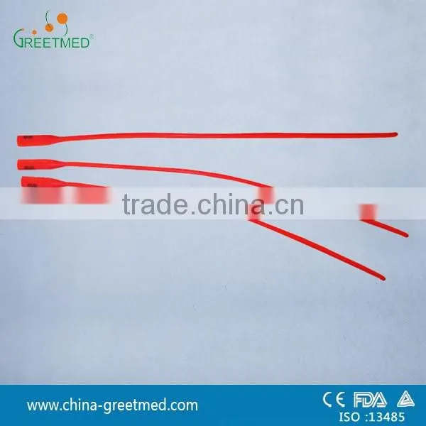 medical disposable red latex urethral catheter