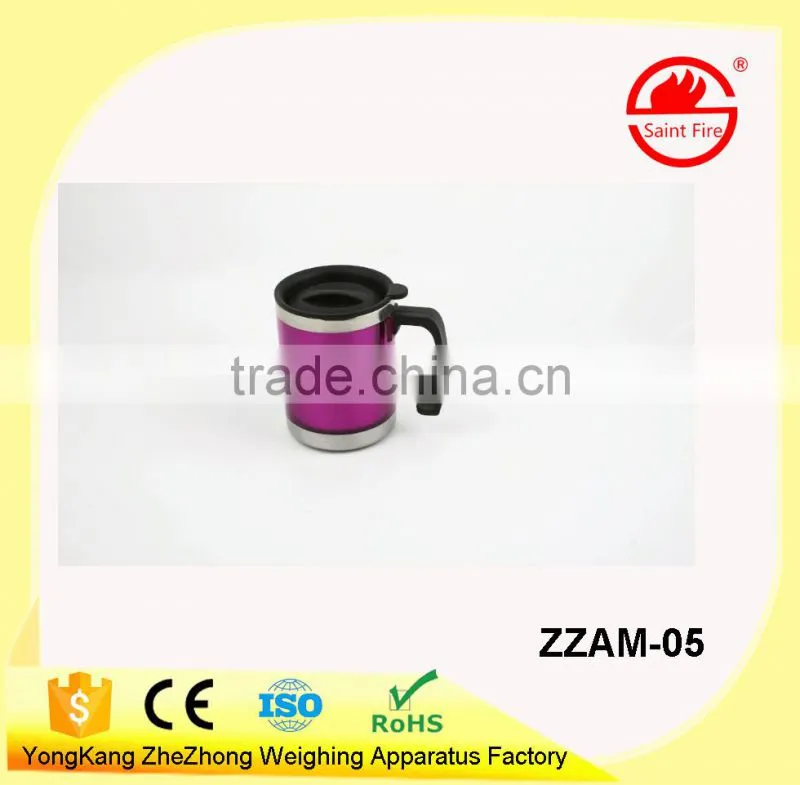 double stainess steel plastic auto mug travel cup 400ml