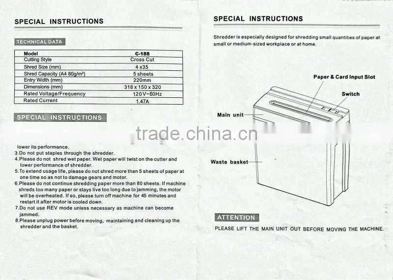 Office new electric paper shredder