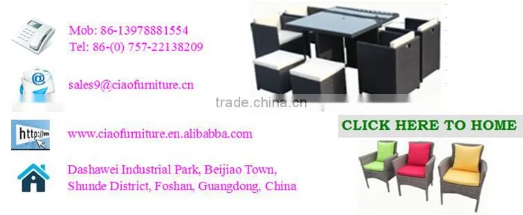 C - CF789 aluminum synthetic wicker furniture special design table and chairs