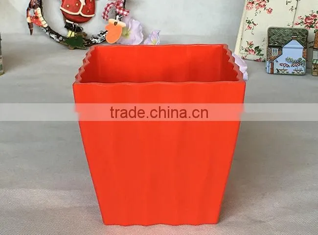 New design indoor colorful rectangular plastic planter