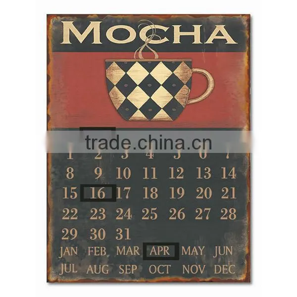 Decorative Vintage Metal Sign Antique Metal Plaque Calendar Metal Wall Plaque