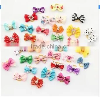 CY197 Handmade Pet Grooming Accessories Products Dog Bow Hair Little Flower Bows For Dogs Charms Gift