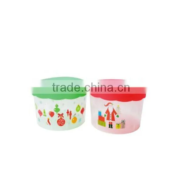 Christmas round plastic storage container