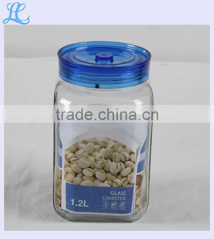 2015 Cheap 1200ML Transparent Glass Storage Jar