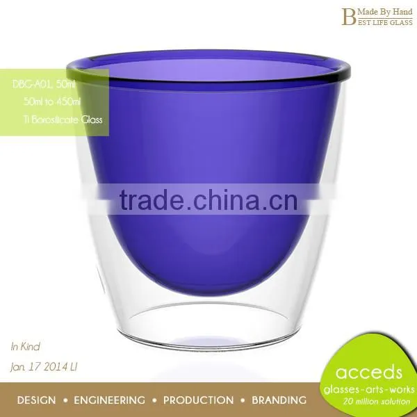 Decorative Unbreakable Borosilicate Double Wall Milk/Beer Glass Cup