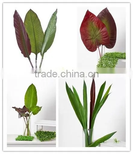 SJ070913 Banyan ficus tree branches and leaves wholsale silk tree leaf