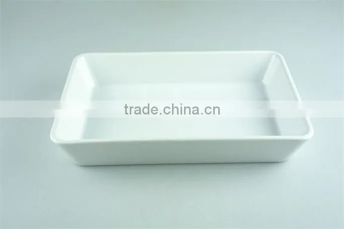 White rectangular casserole serving dish, cheap price stock for sale 14 inch bakeware